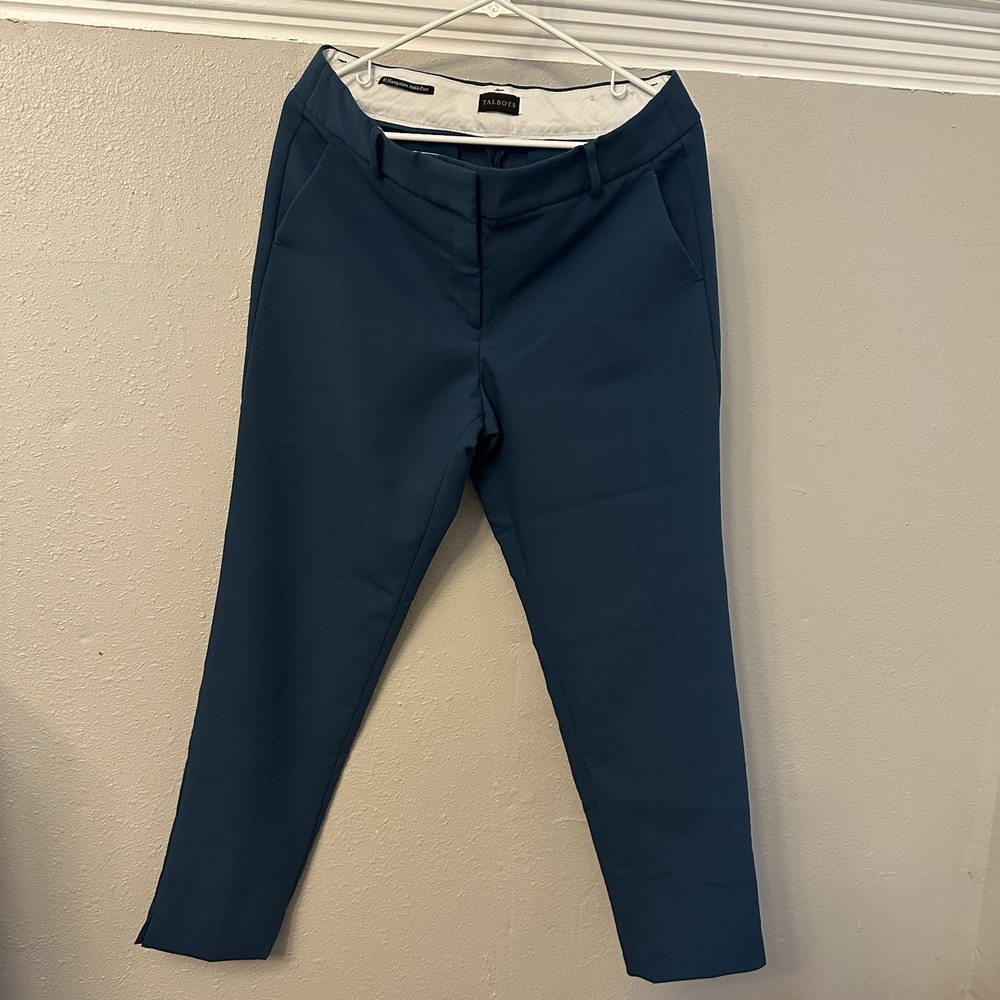 Talbots Hampshire Ankle Pant Womens 10 Teal